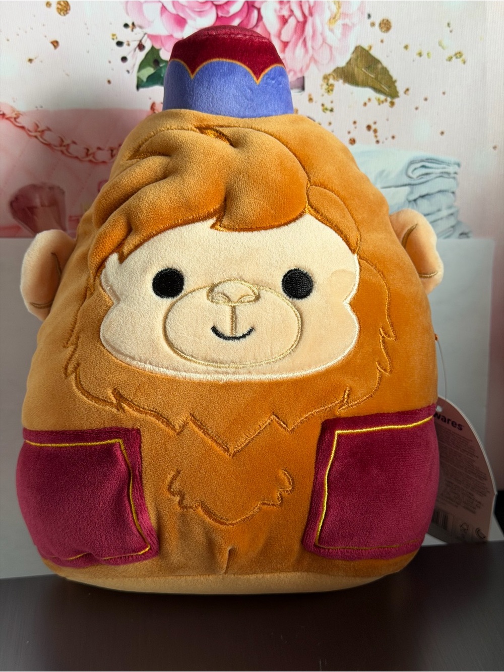 Squishmallows Disney Abu Plush - Brown with Burgundy Accents